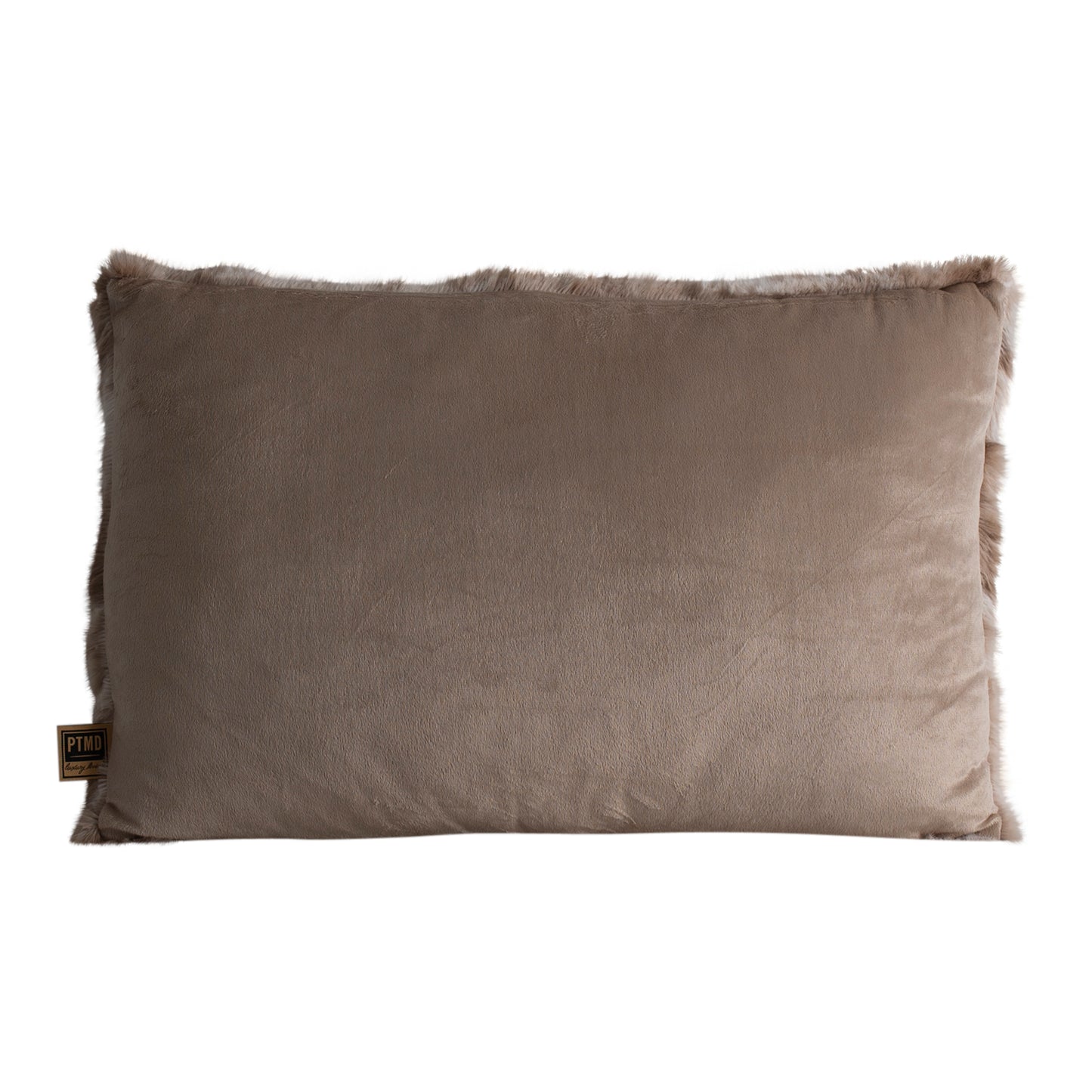 Linde Beige Kunstbont Kussen Rechthoekig Set van 4 60x40x10 cm