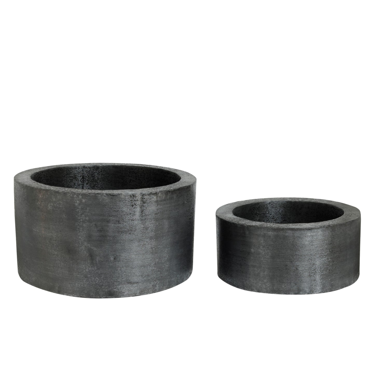 Eviee Black Brushed Alu Sheet Pot Round SV2