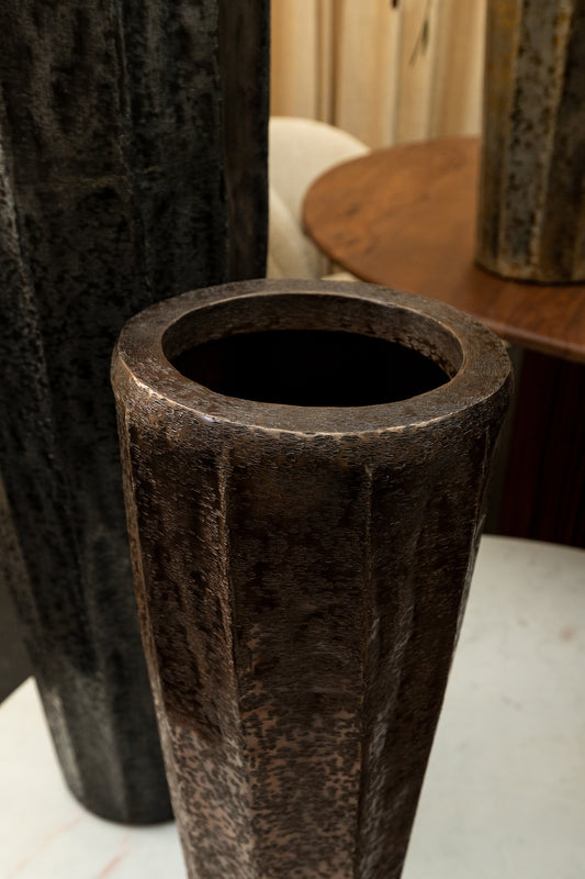 Adiane Brass Brushed Alu Sheet Pot Ribb Round SV2