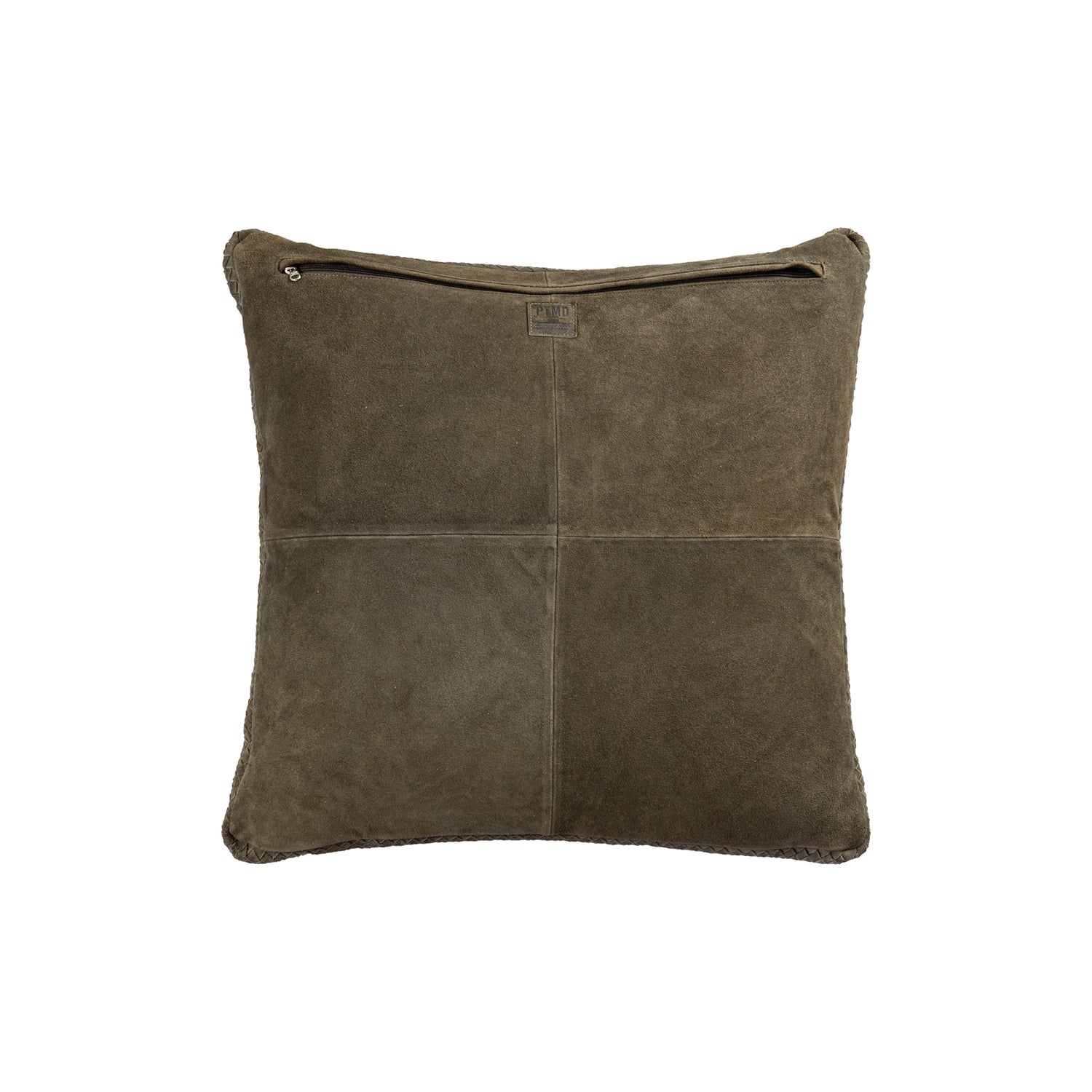 Suky Groen Suède Leren Kussen Vierkant L Set van 2 60x60x8 cm