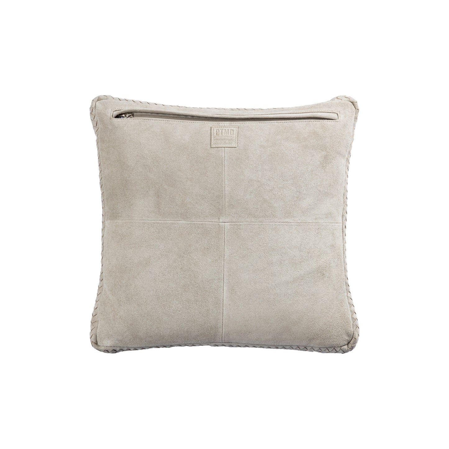 Suky Taupe Suède Lederen Kussen Vierkant Set van 2 45x45x8 cm