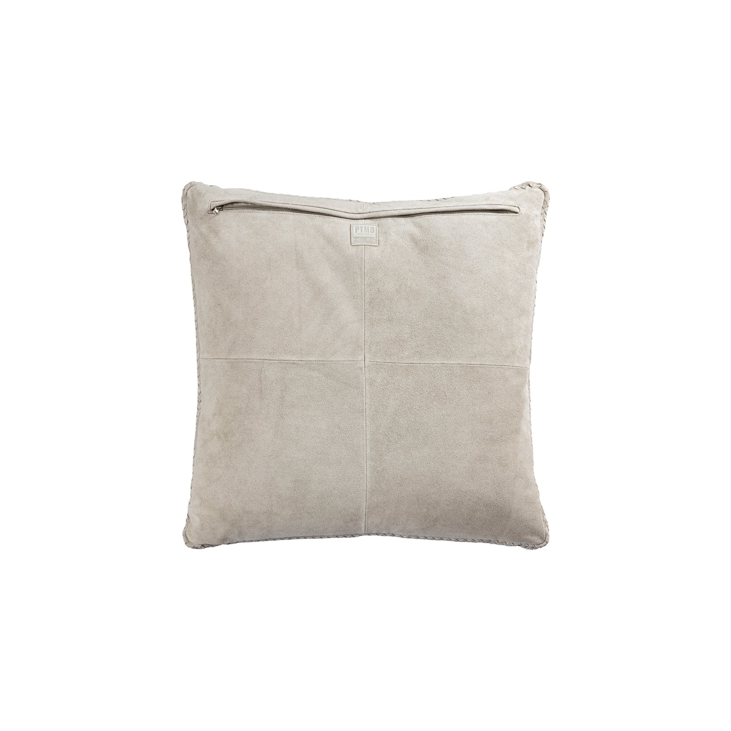 Suky Taupe Suède Leren Kussen Vierkant Set van 2 60x60x8 cm