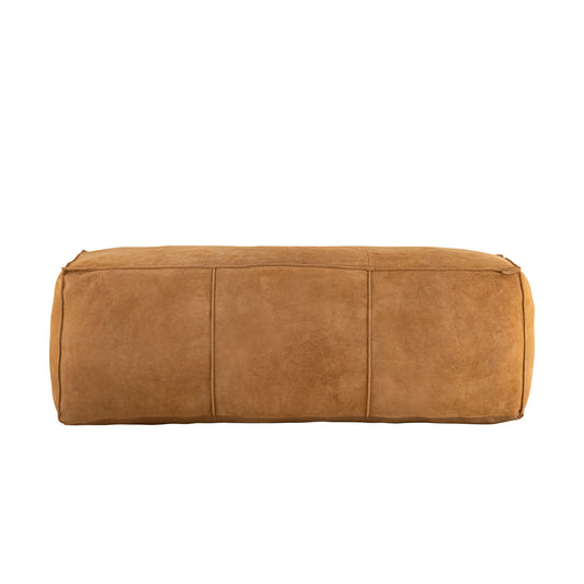Marieke Camel Suède Leren Poef Rechthoekig 40x120x40 cm