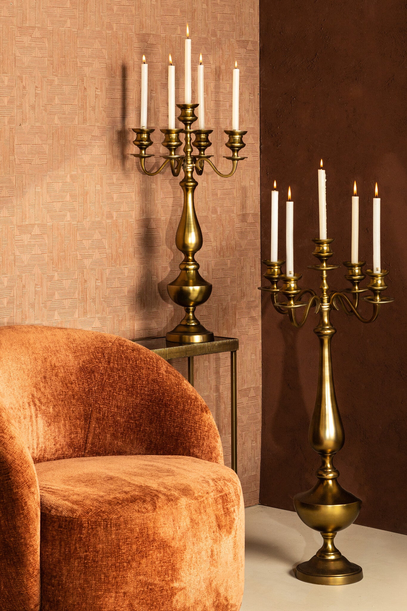 Manuelle Gold Casted Alu Candle Holder M