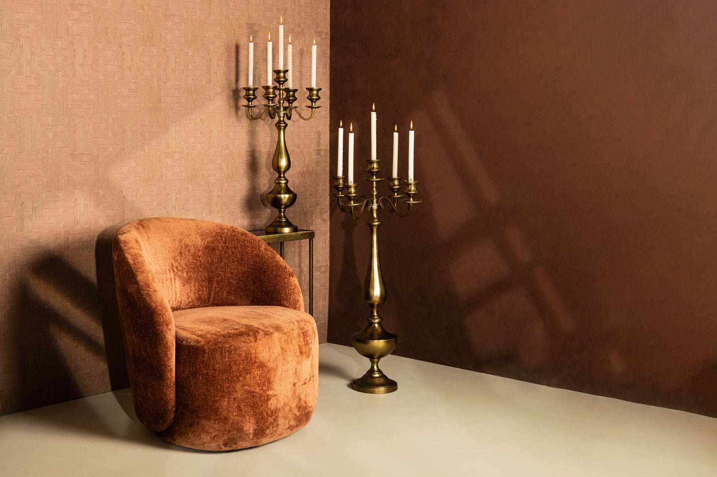 Manuelle Gold Casted Alu Candle Holder M