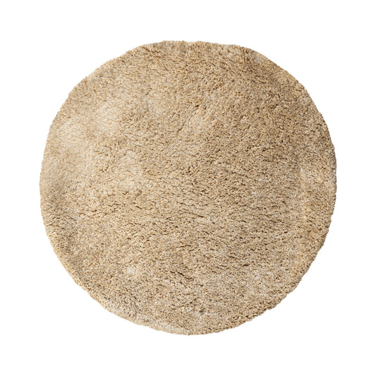 Jups Beige Fabric Handwoven Carpet Round S