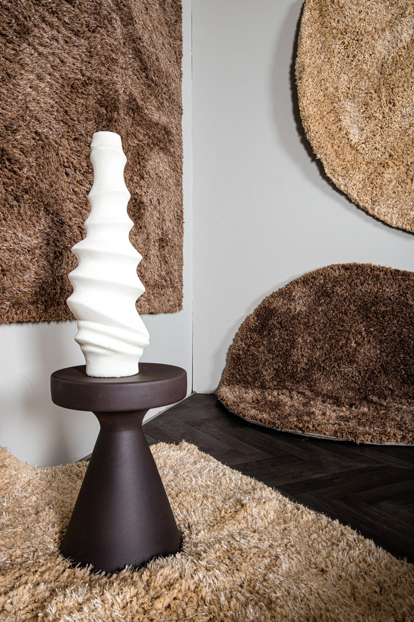 Jups Brown Fabric Handwoven Carpet S