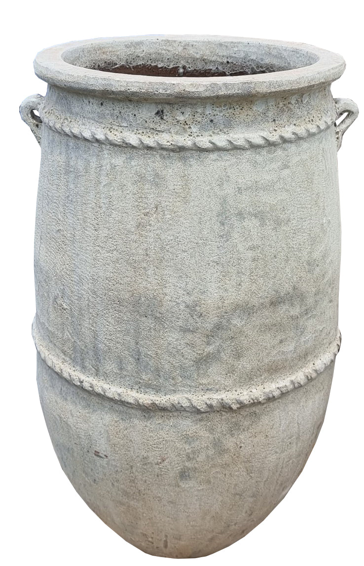 Tony Grey Big Ceramic Jar Pot Round High