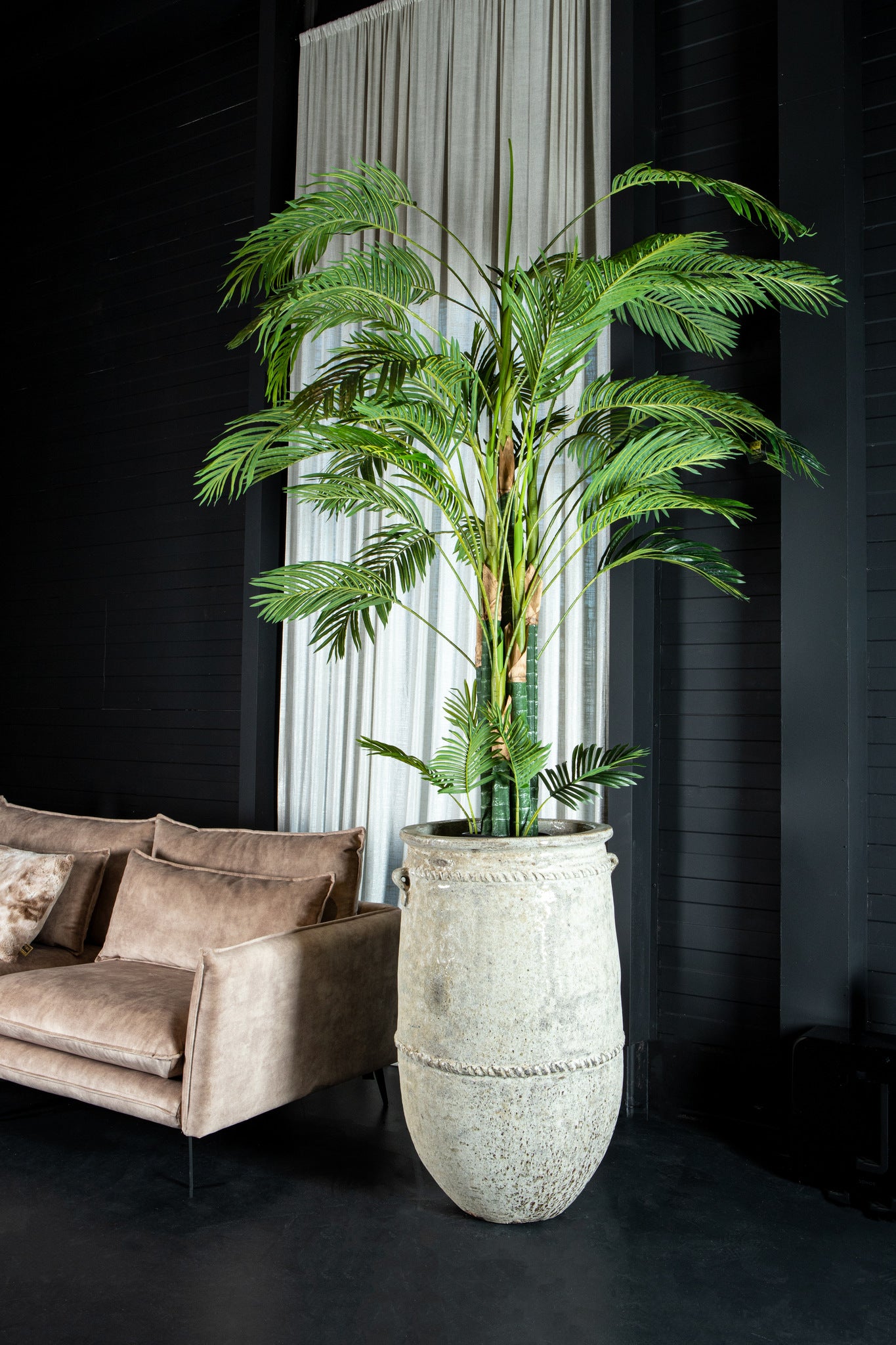 Tony Grey Big Ceramic Jar Pot Round High