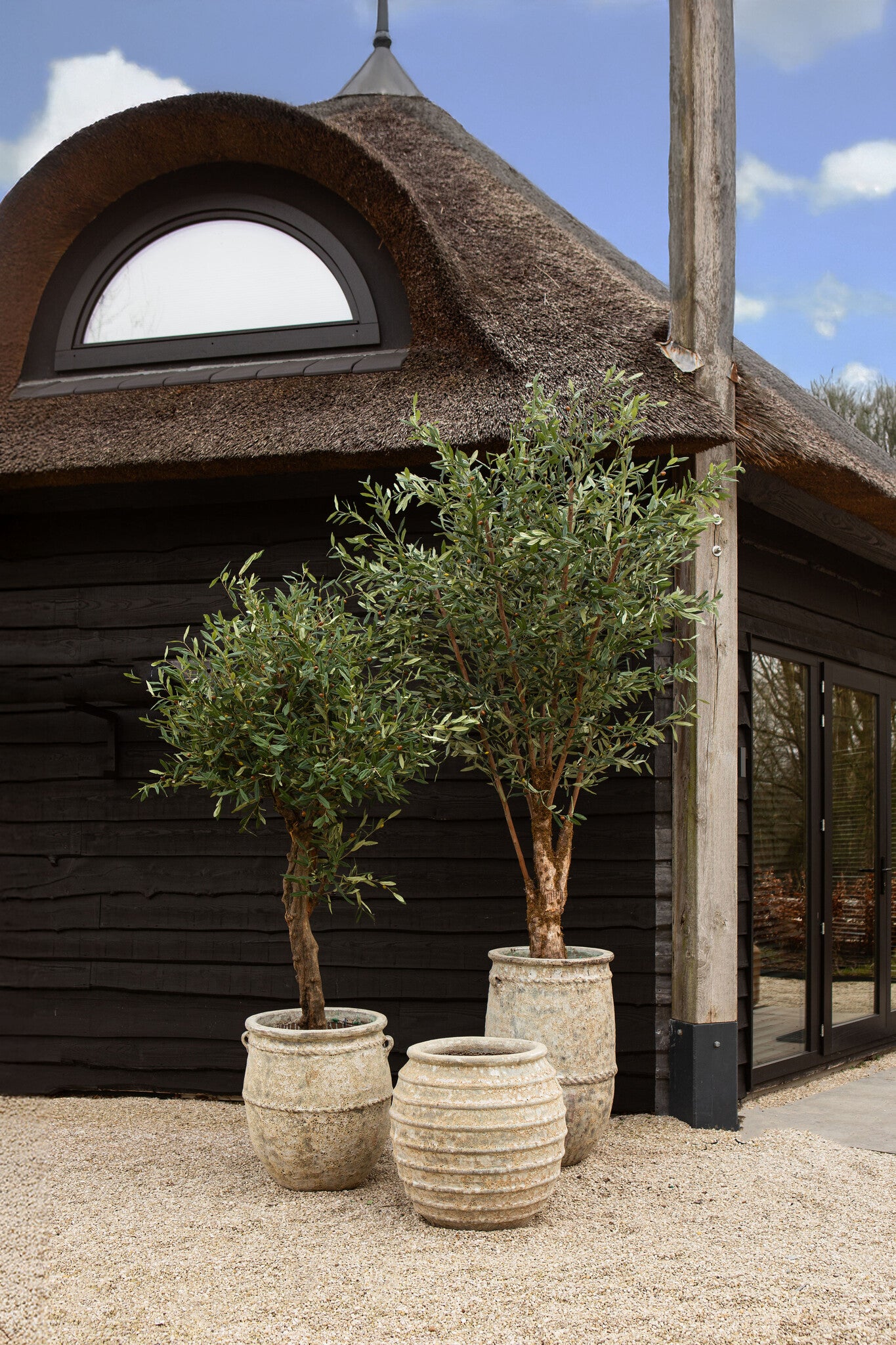 Tony Grey Big Ceramic Jar Pot Round Low