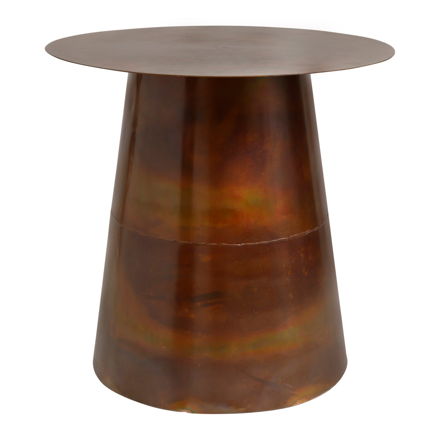 Edson Copper Iron Side Table Round Cone Foot SV2