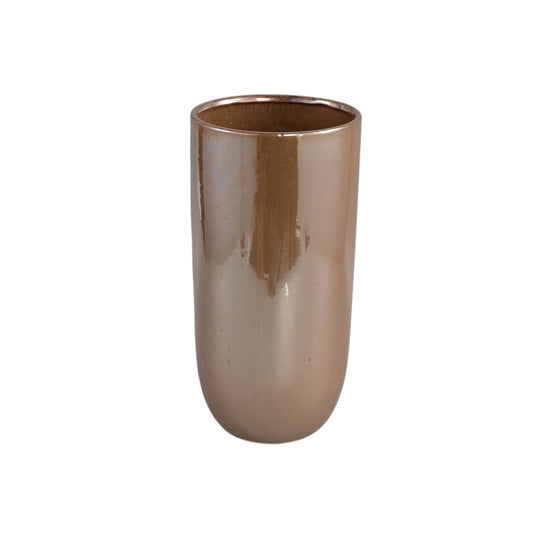 Rhida Brown Shiny Ceramic Pot Round M