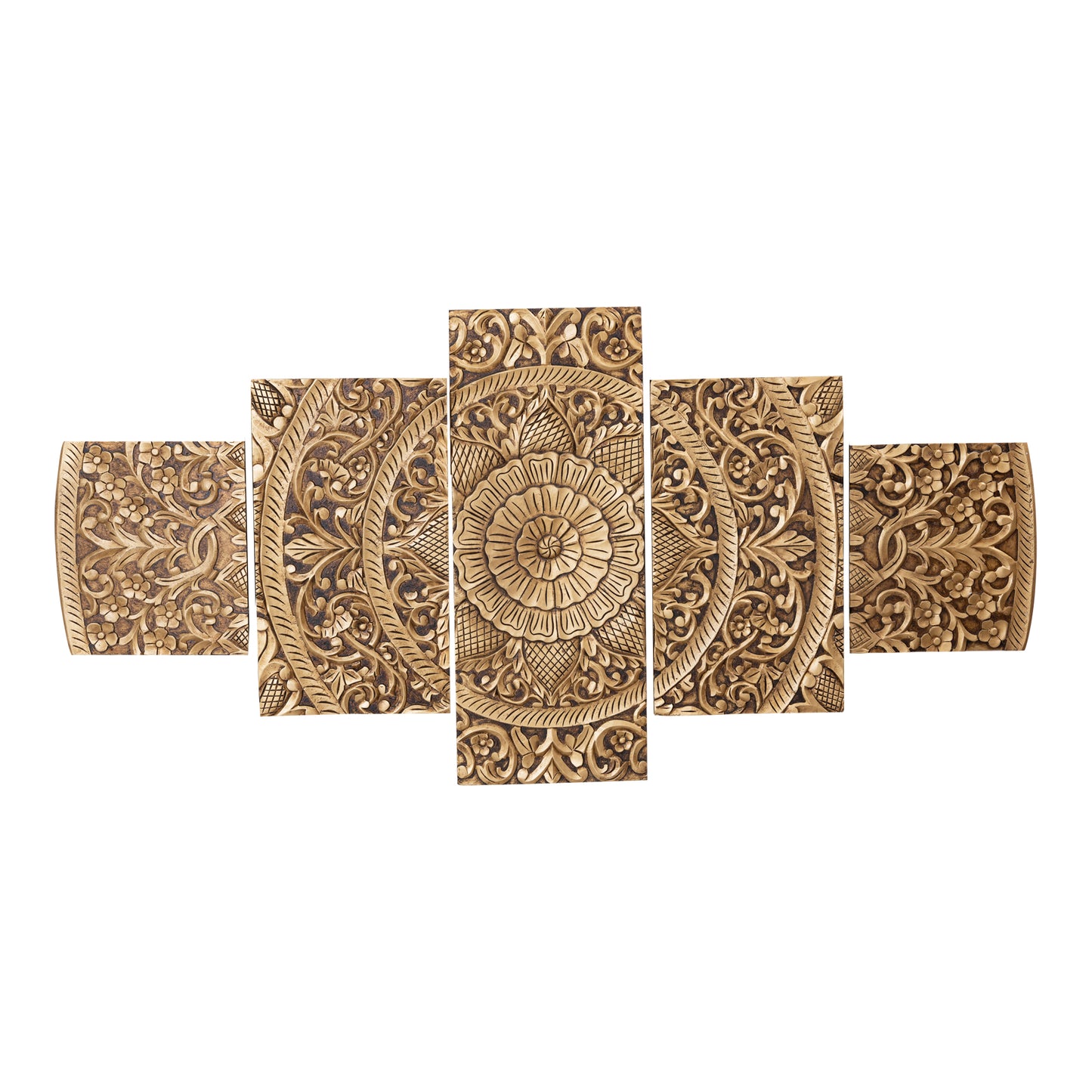 Sharlene Gold MDF Antique Carved Wallpanel 5 Pcs