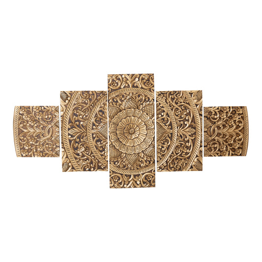 Sharlene Gold MDF Antique Carved Wallpanel 5 Pcs