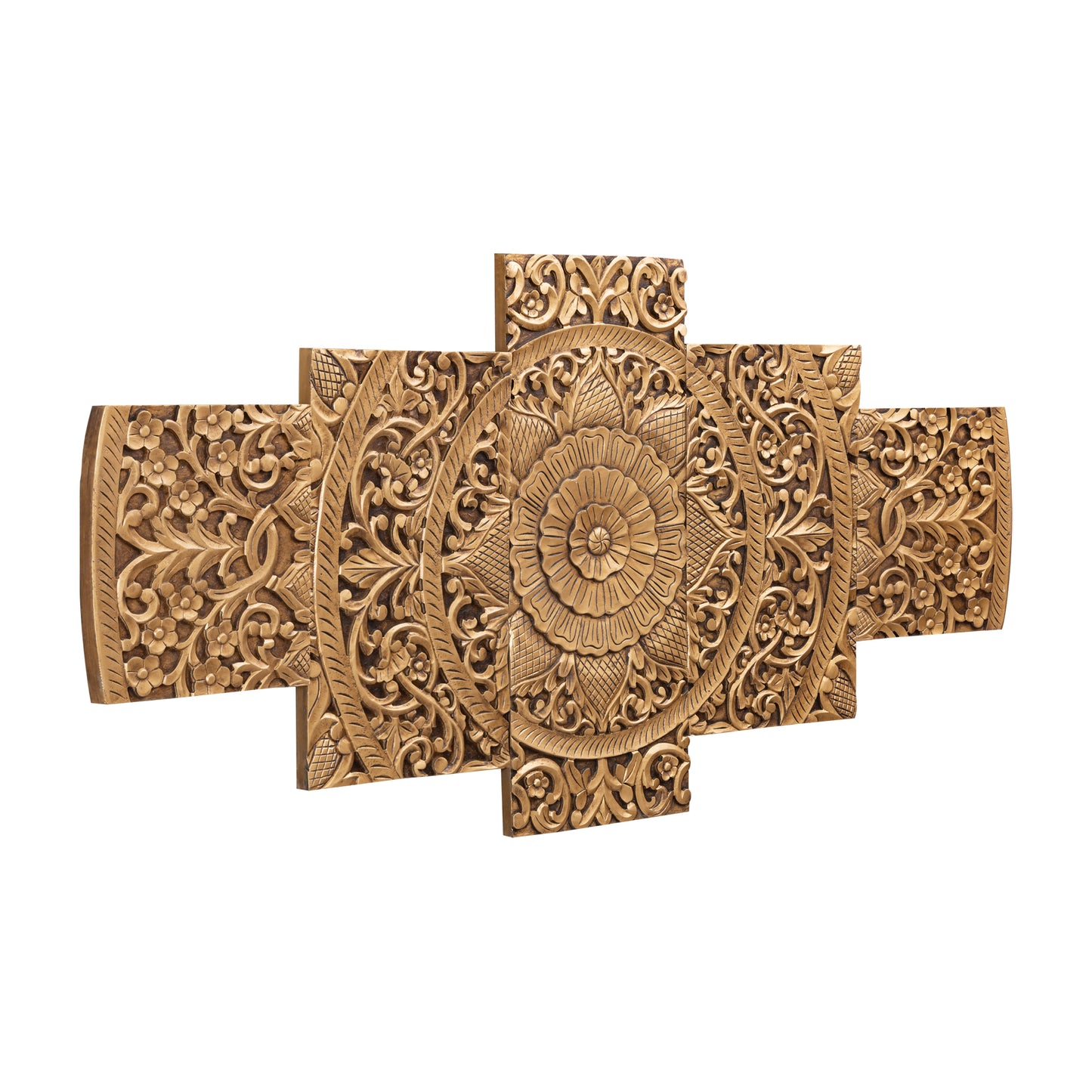 Sharlene Gold MDF Antique Carved Wallpanel 5 Pcs