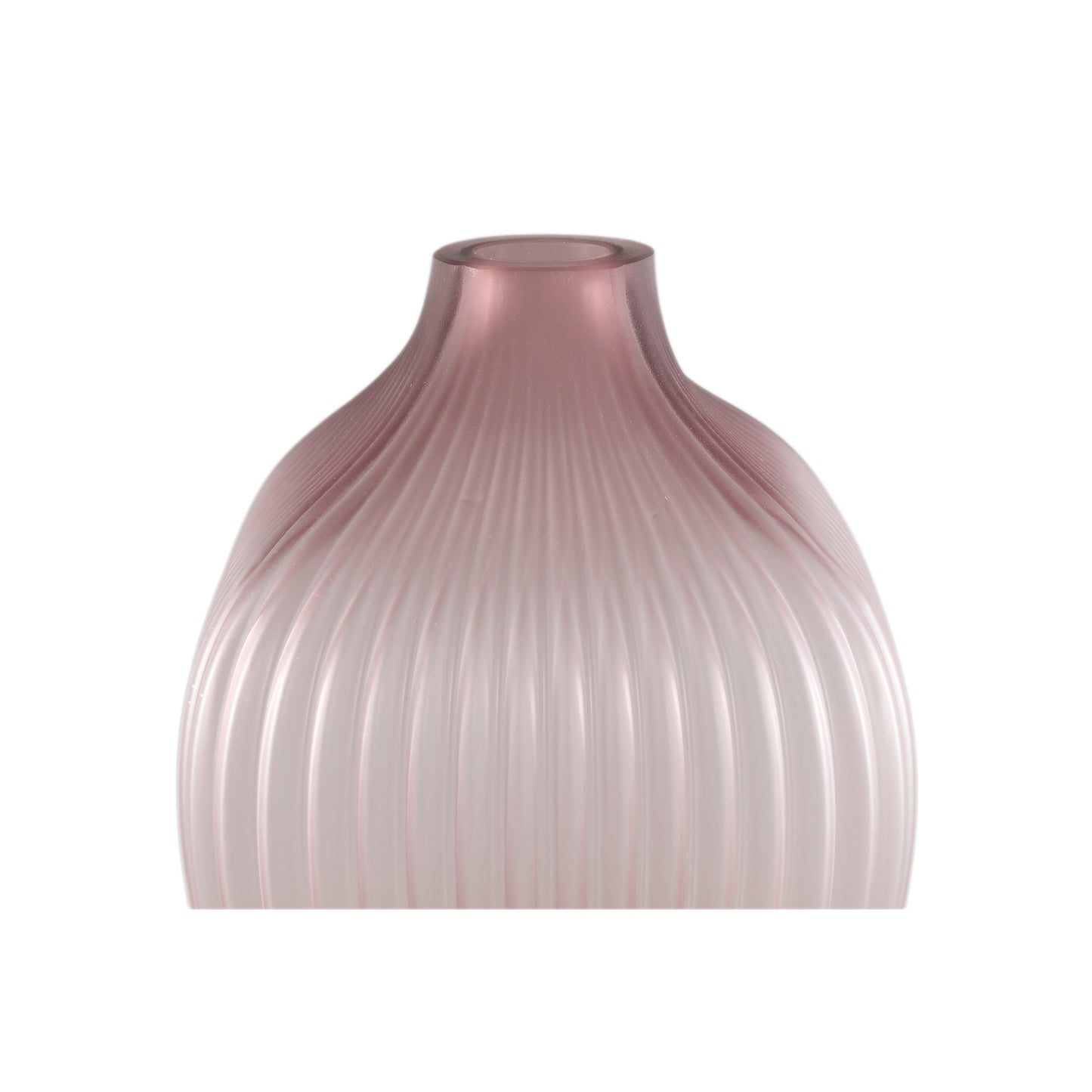 Halde Light Purple Solid Glass Vase Ribbed High