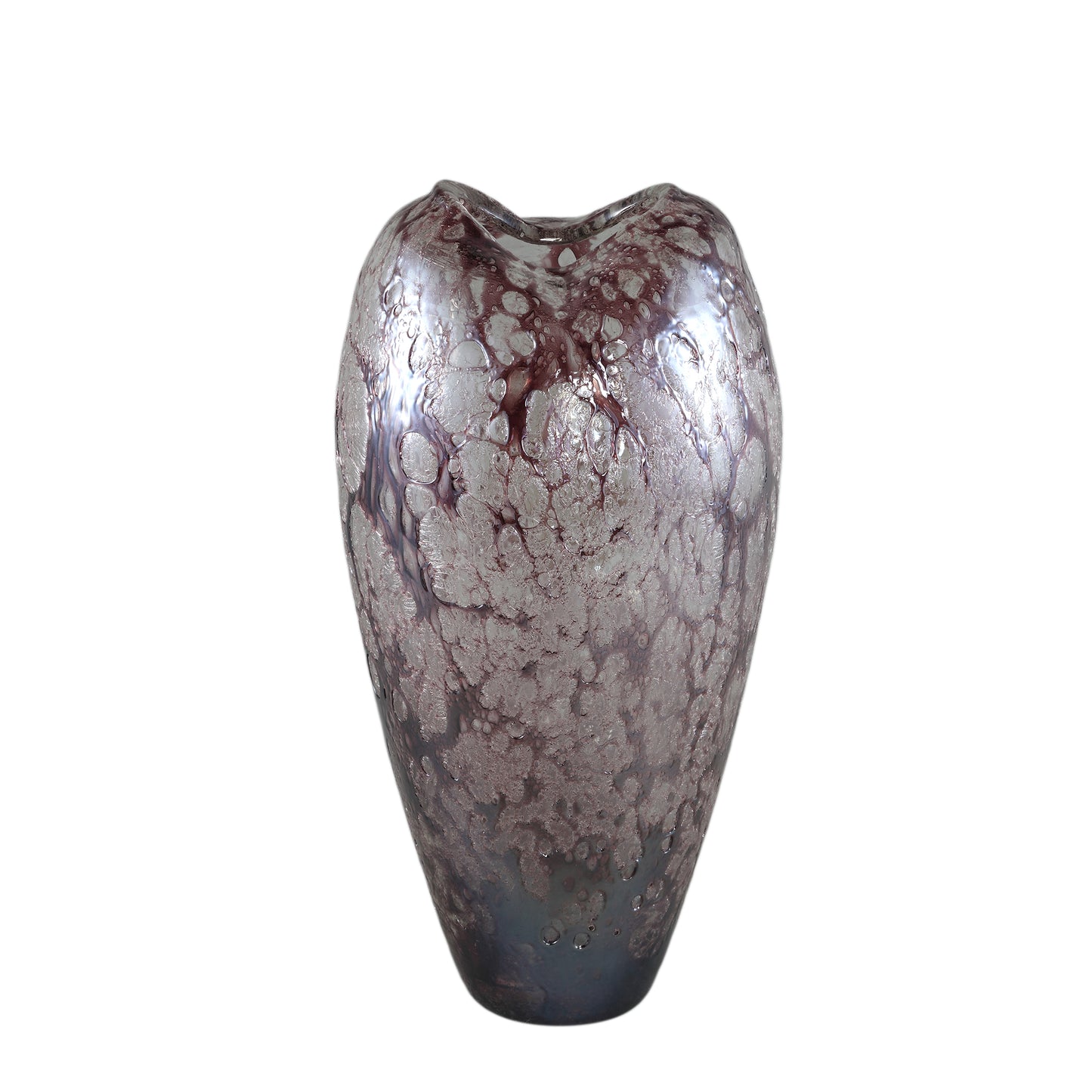 Michellee Purple Solid Glass Vase Round Smoke L