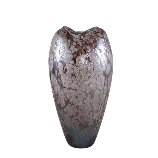 Michellee Purple Solid Glass Vase Round Smoke L