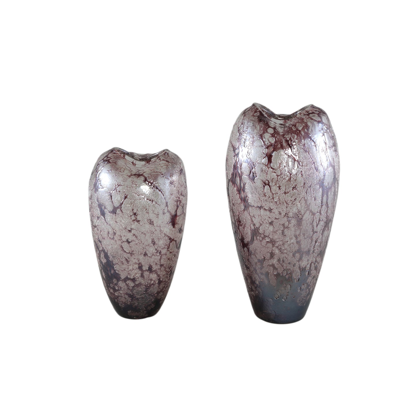 Michellee Purple Solid Glass Vase Round Smoke L