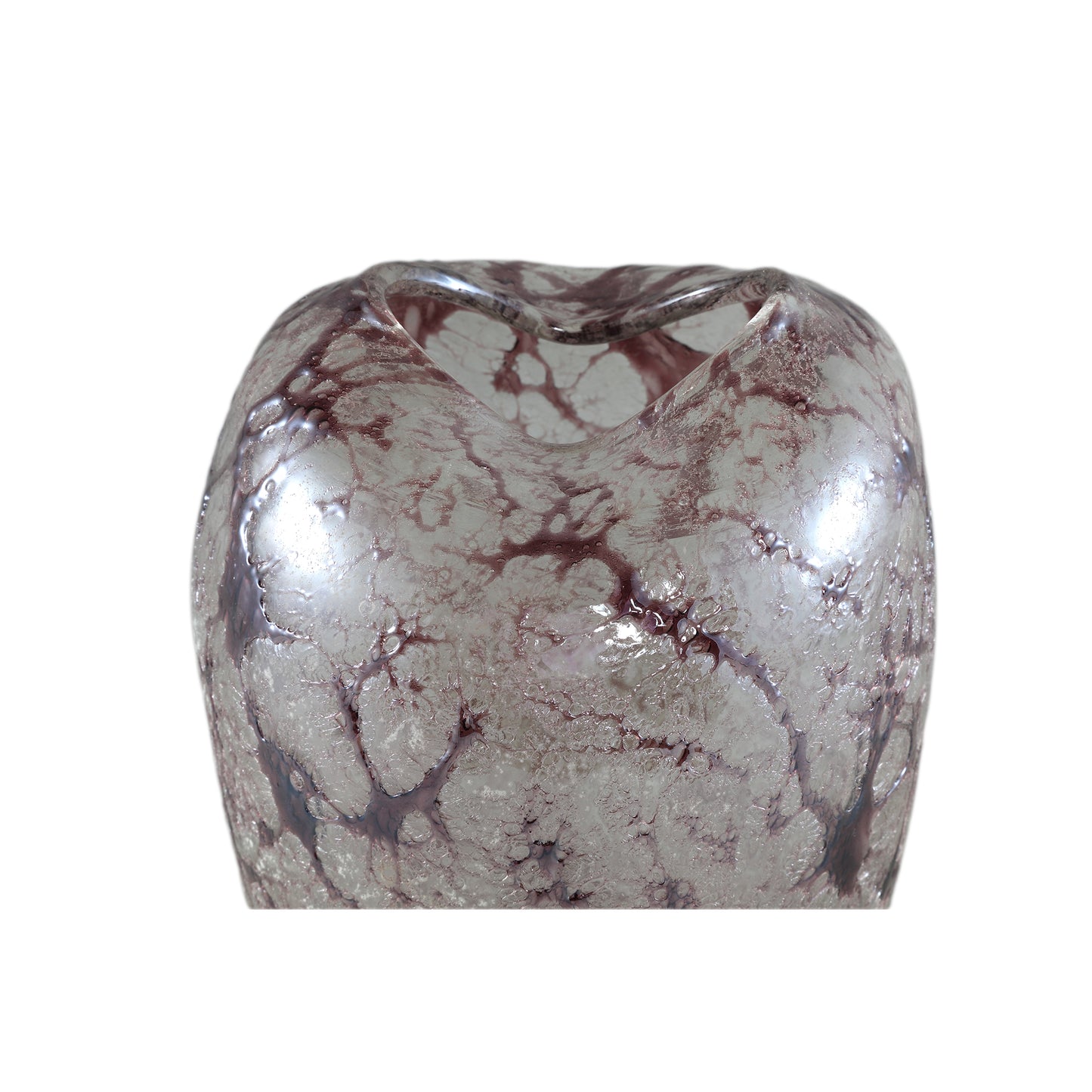 Michellee Purple Solid Glass Vase Round Smoke L