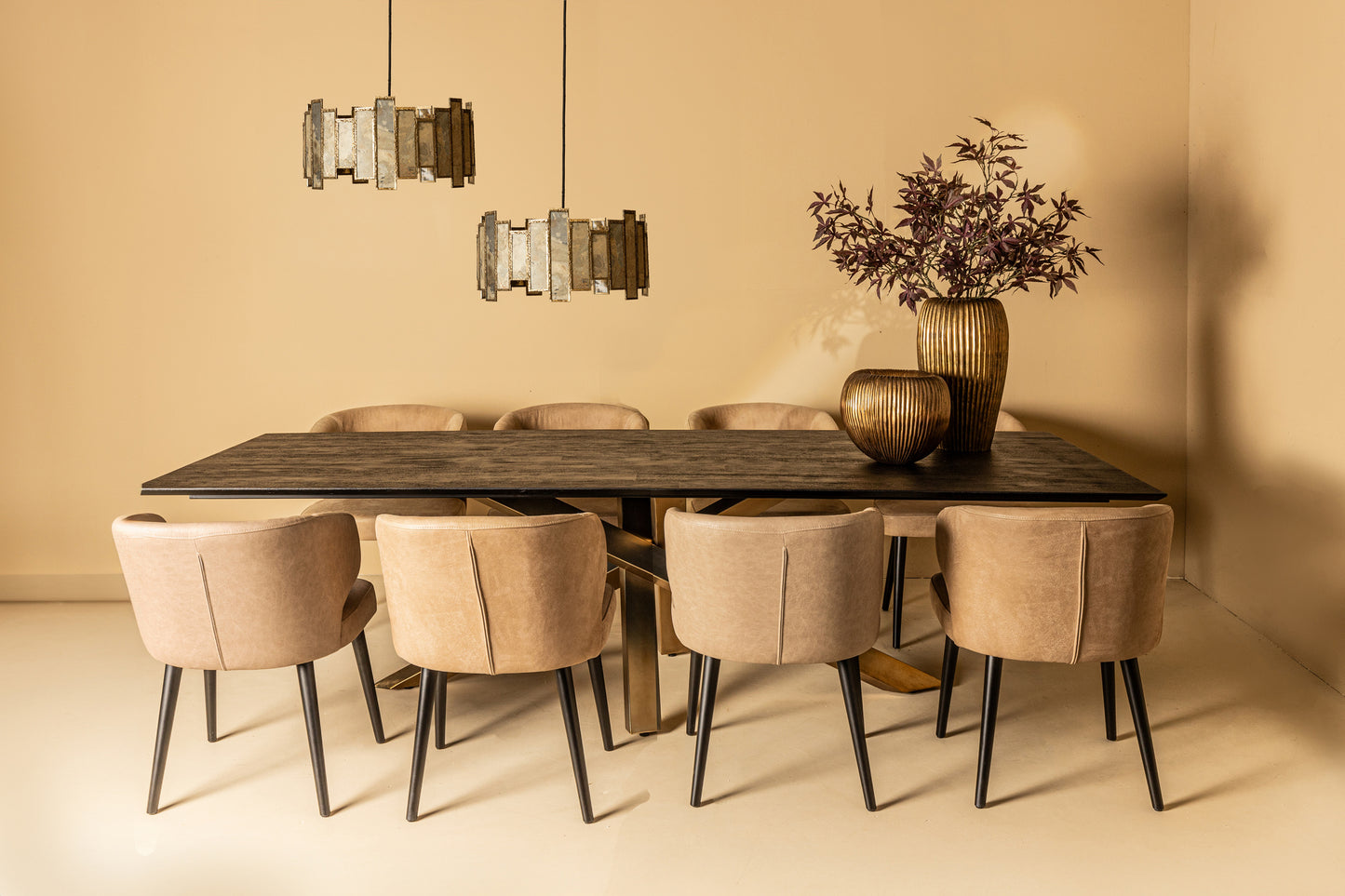 Fiori Anthracite Terra Leather Dining Chair