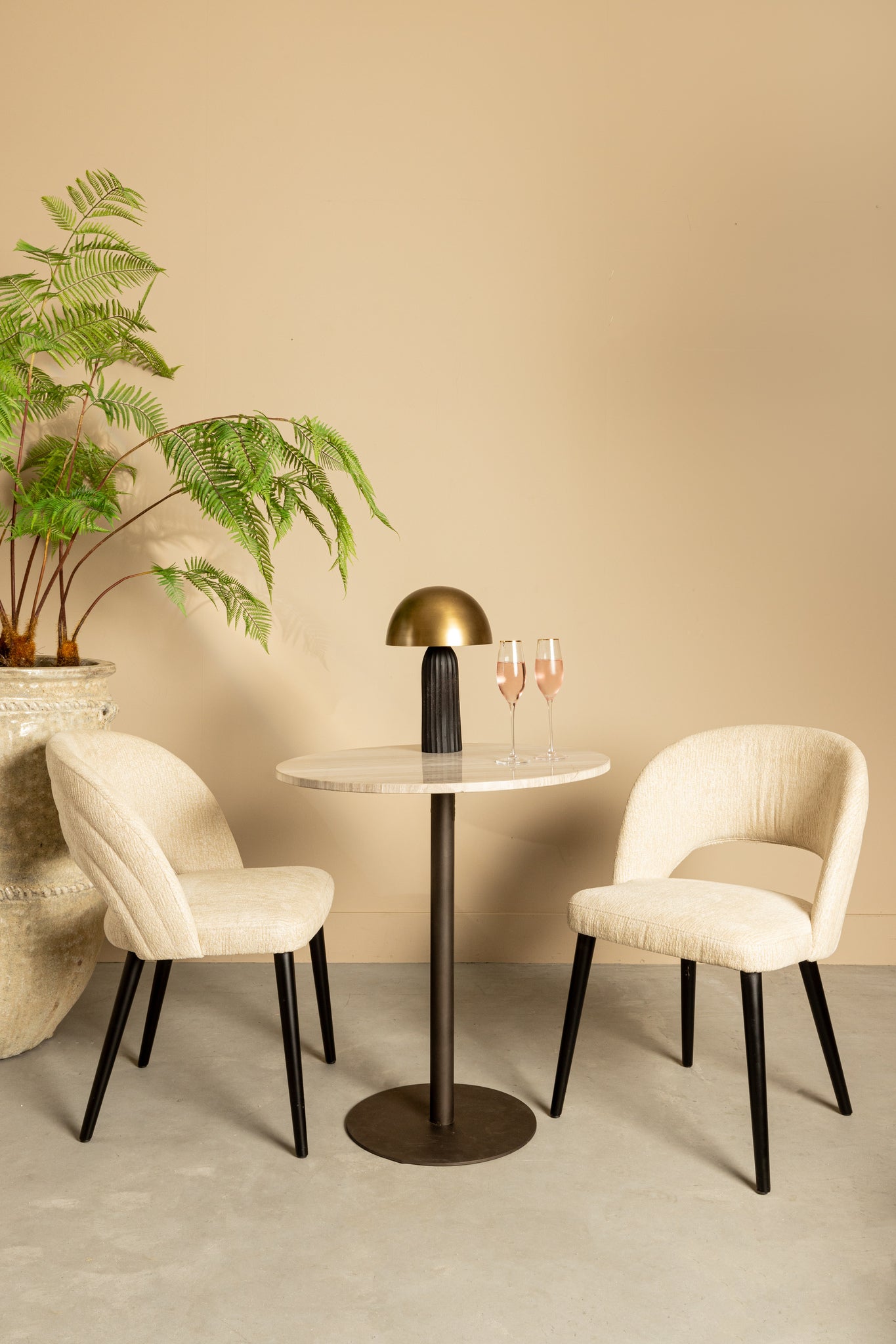 Abierto White Nanci Fabric Dining Chair