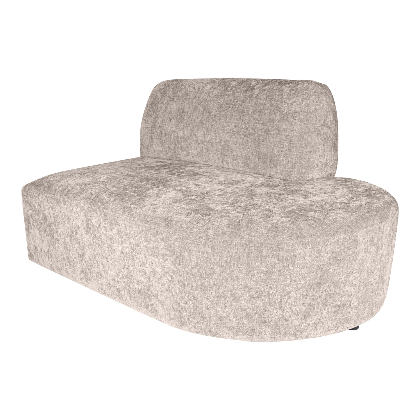Lujo Sofa White Fiore Fabric Right Ottoman
