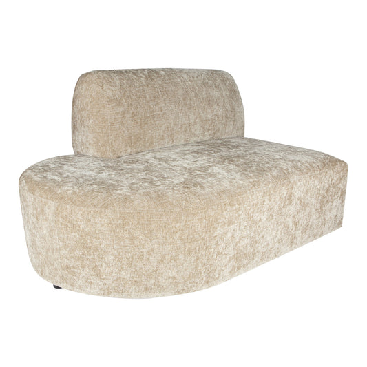 Lujo Sofa Cream Fiore Stof Linker Poef 71x141x100 cm