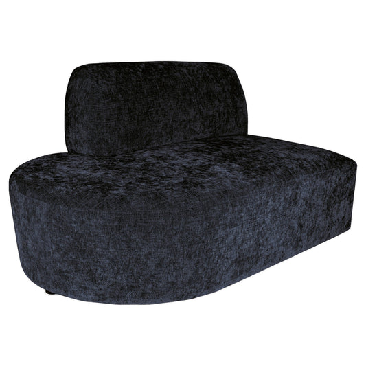 Lujo Sofa Anthracite Fiore Fabric Left Ottoman
