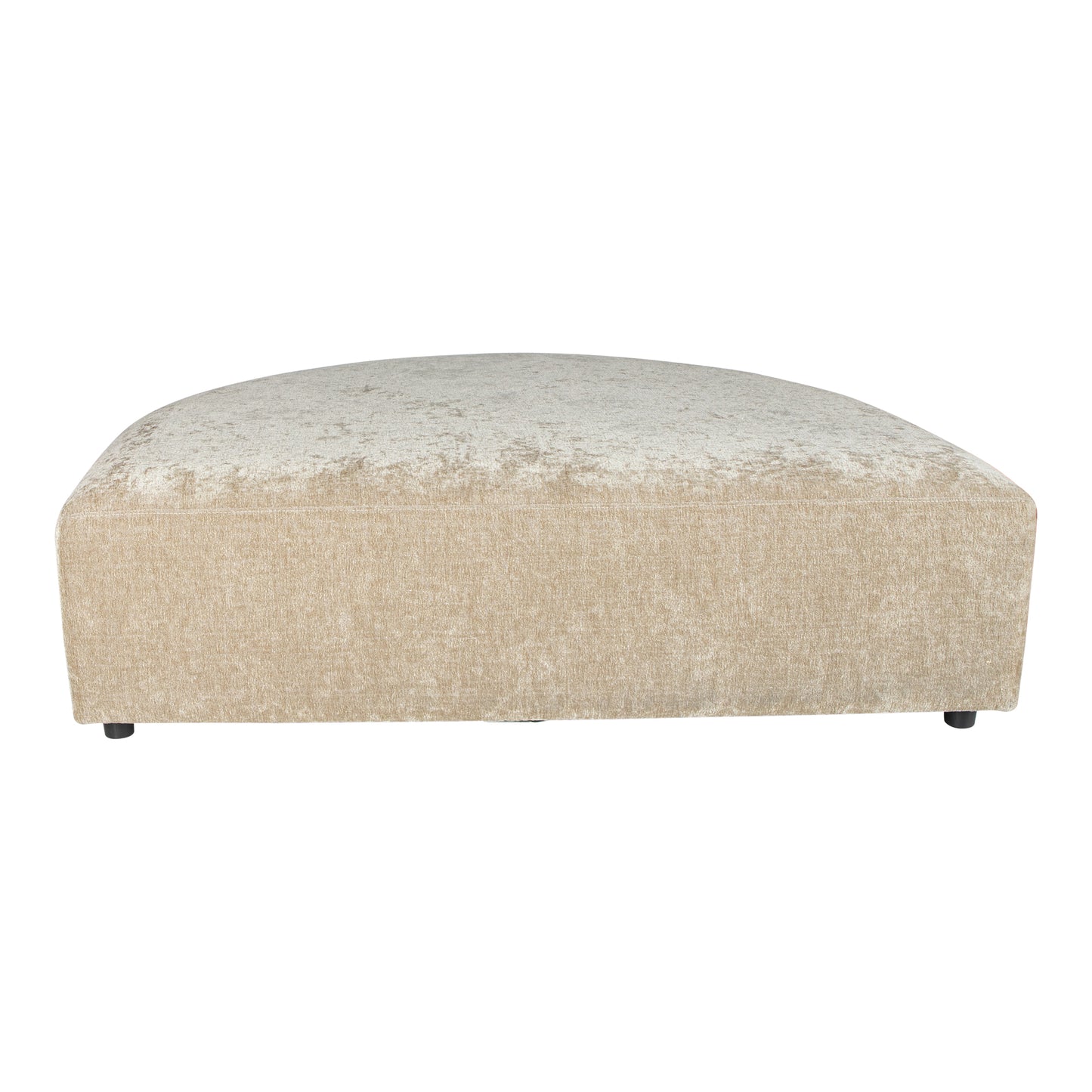 Lujo Sofa Cream Fiore Fabric Longchair Pouf