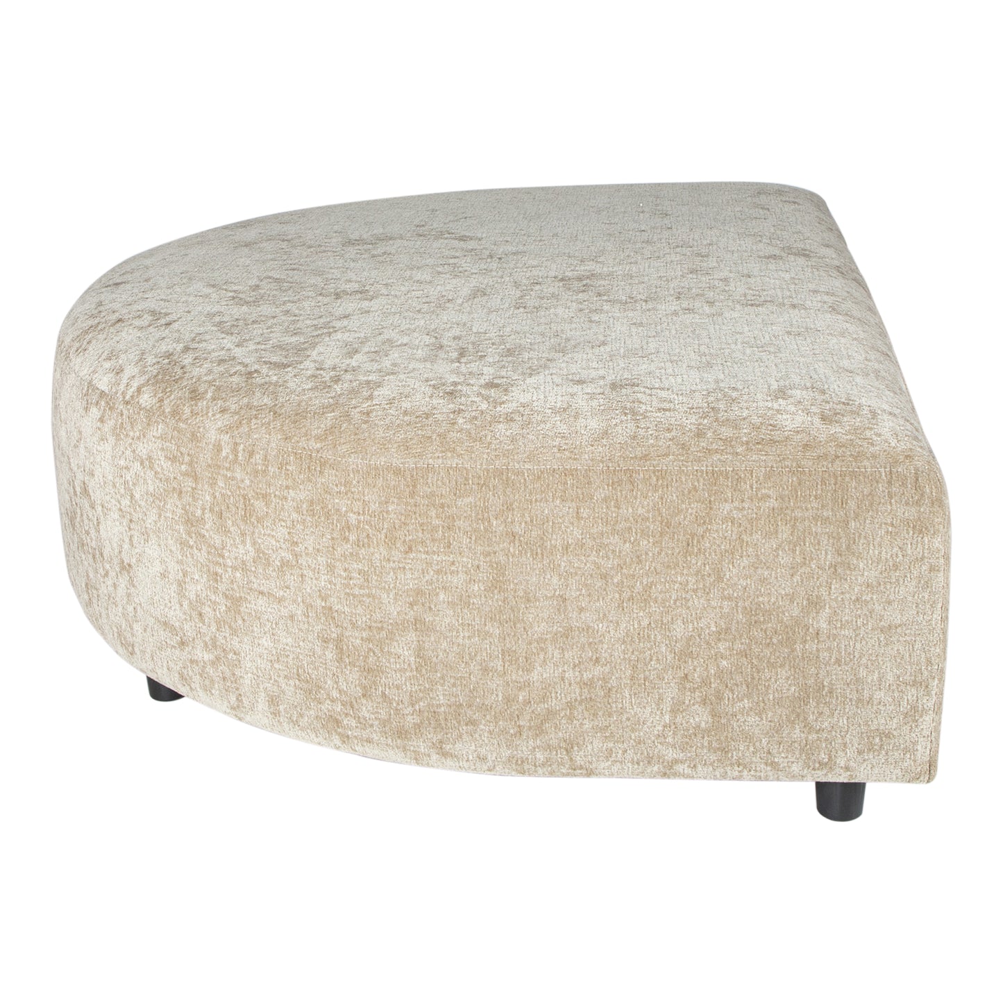 Lujo Sofa Cream Fiore Fabric Longchair Pouf