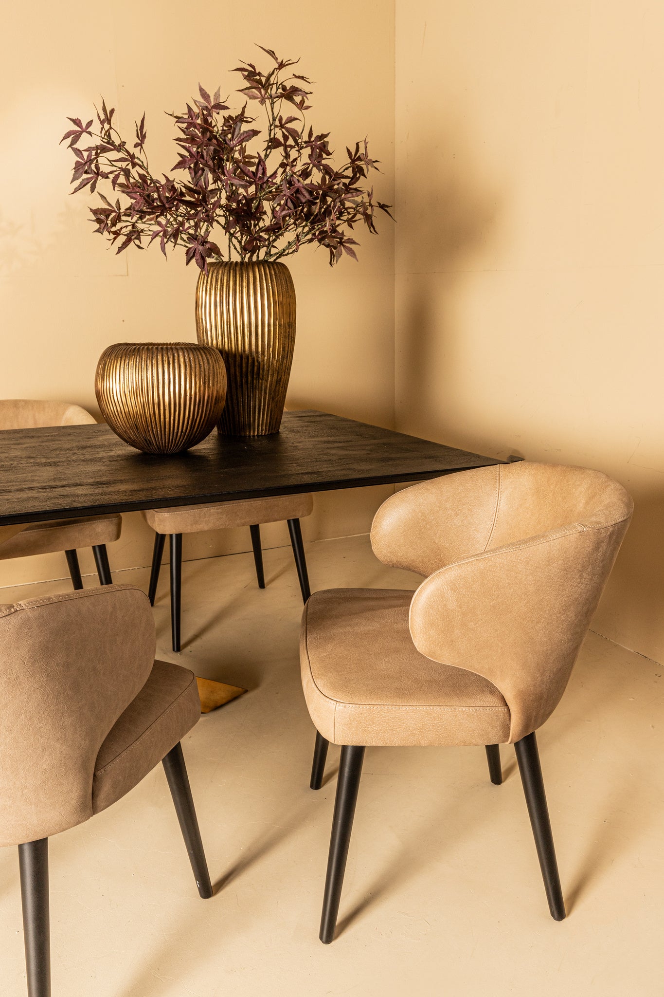 Fiori Sand Mio Vegan Leather Dining Chair