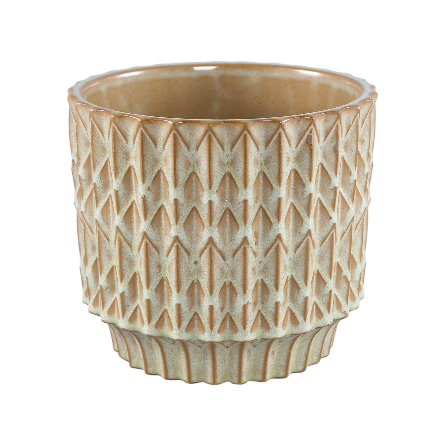 Ruub Green Glazed Ceramic Pot Motive Round XL