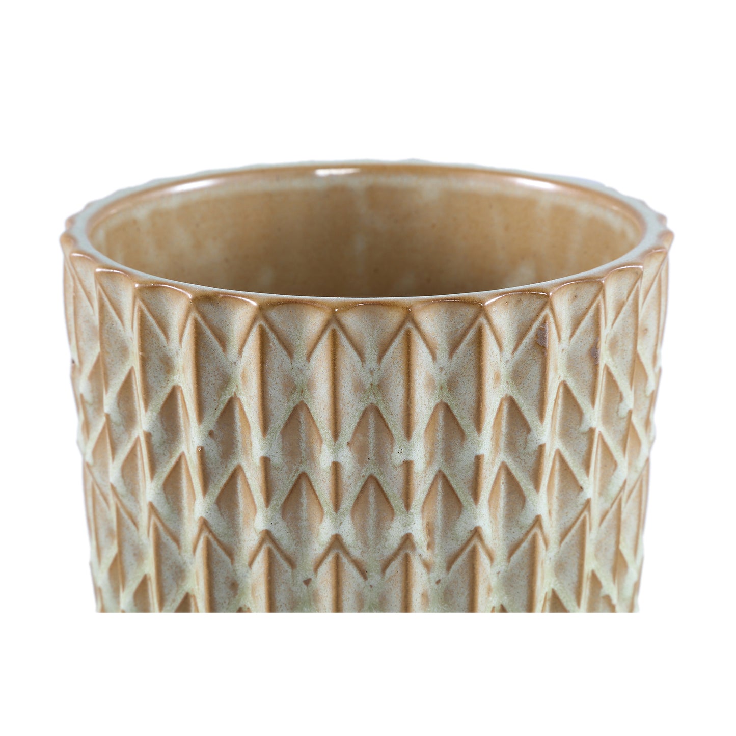 Ruub Green Glazed Ceramic Pot Motive Round XL