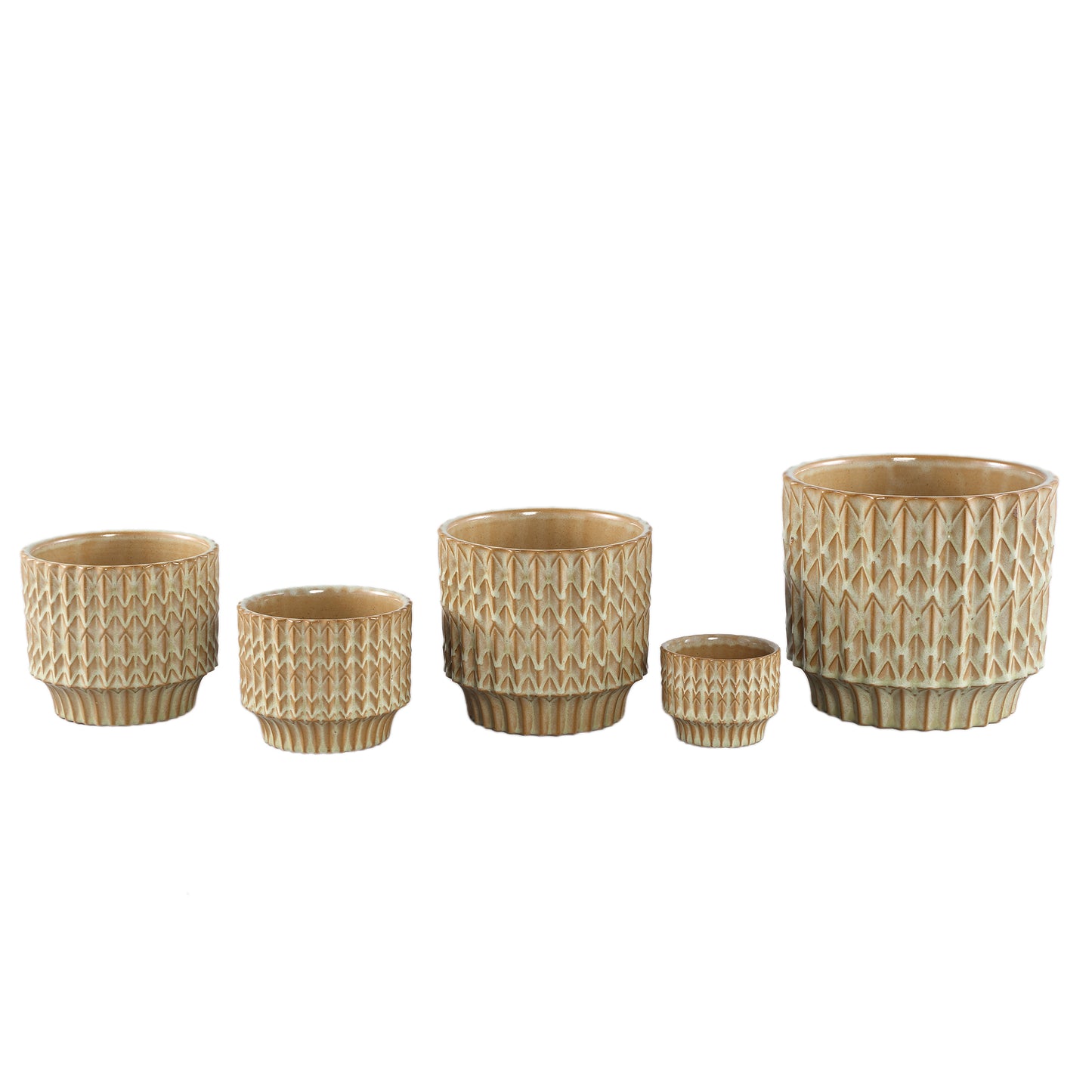 Ruub Green Glazed Ceramic Pot Motive Round XL