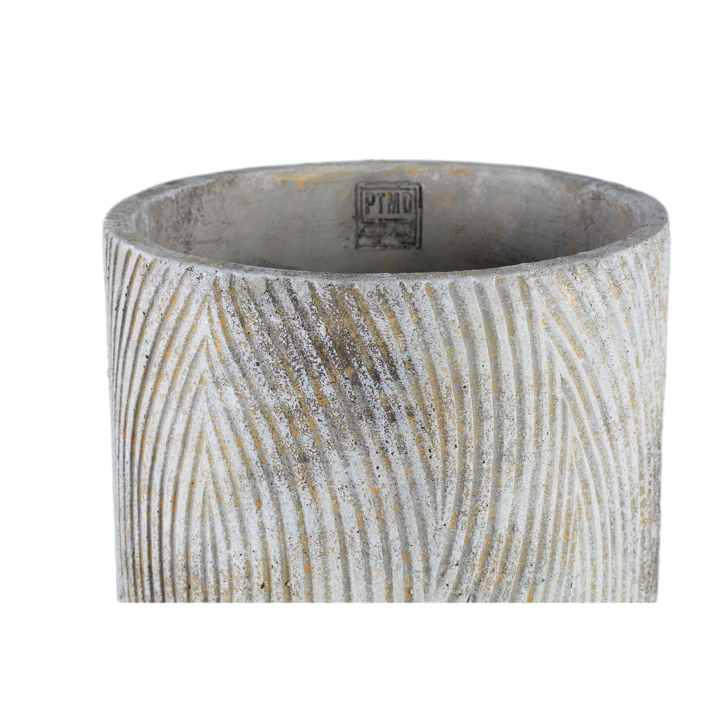 Linc Grey Cement Pot Waves Pattern High Round XL