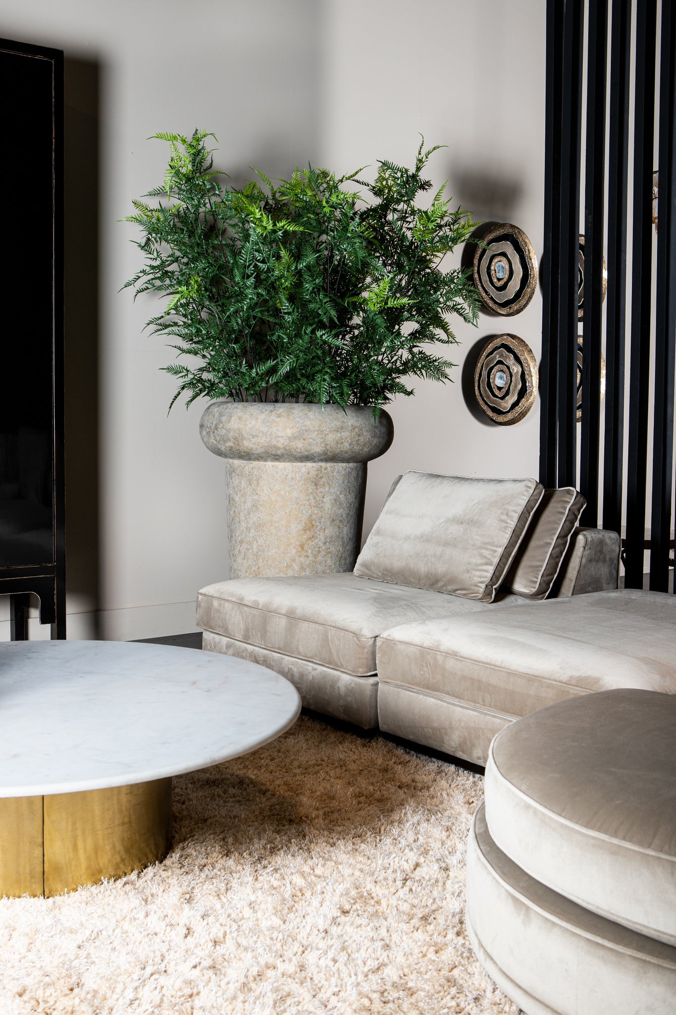 Megga Brown Big Brushed Cement Pot Thick