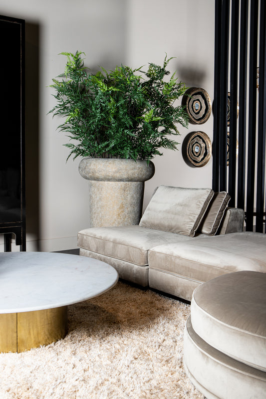 Megga Brown Big Brushed Cement Pot Thick