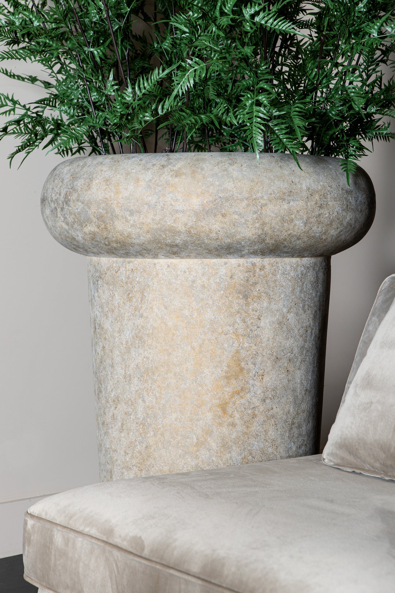 Megga Brown Big Brushed Cement Pot Thick