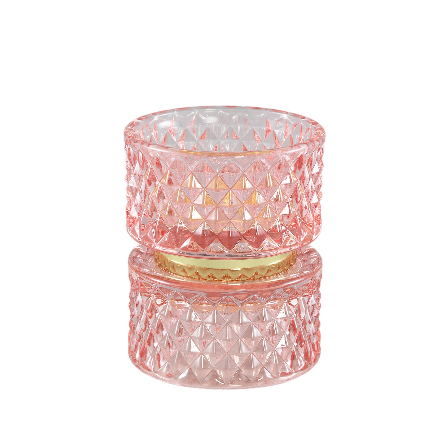 Asiya Pink Glass Tealight Gold Middle