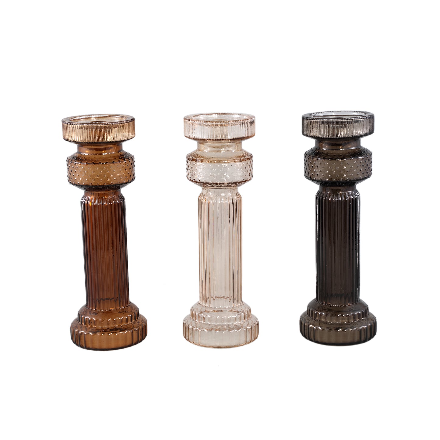 Fadri Grey Glass Candle Holder M