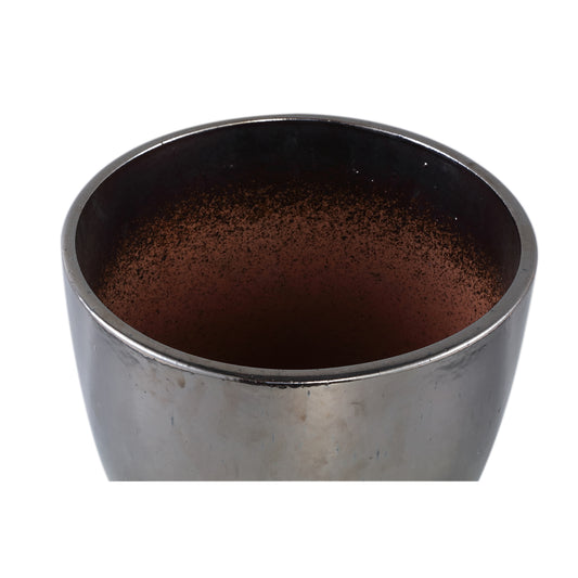 Mylie Silver Ceramic Pot Shiny Round SV2