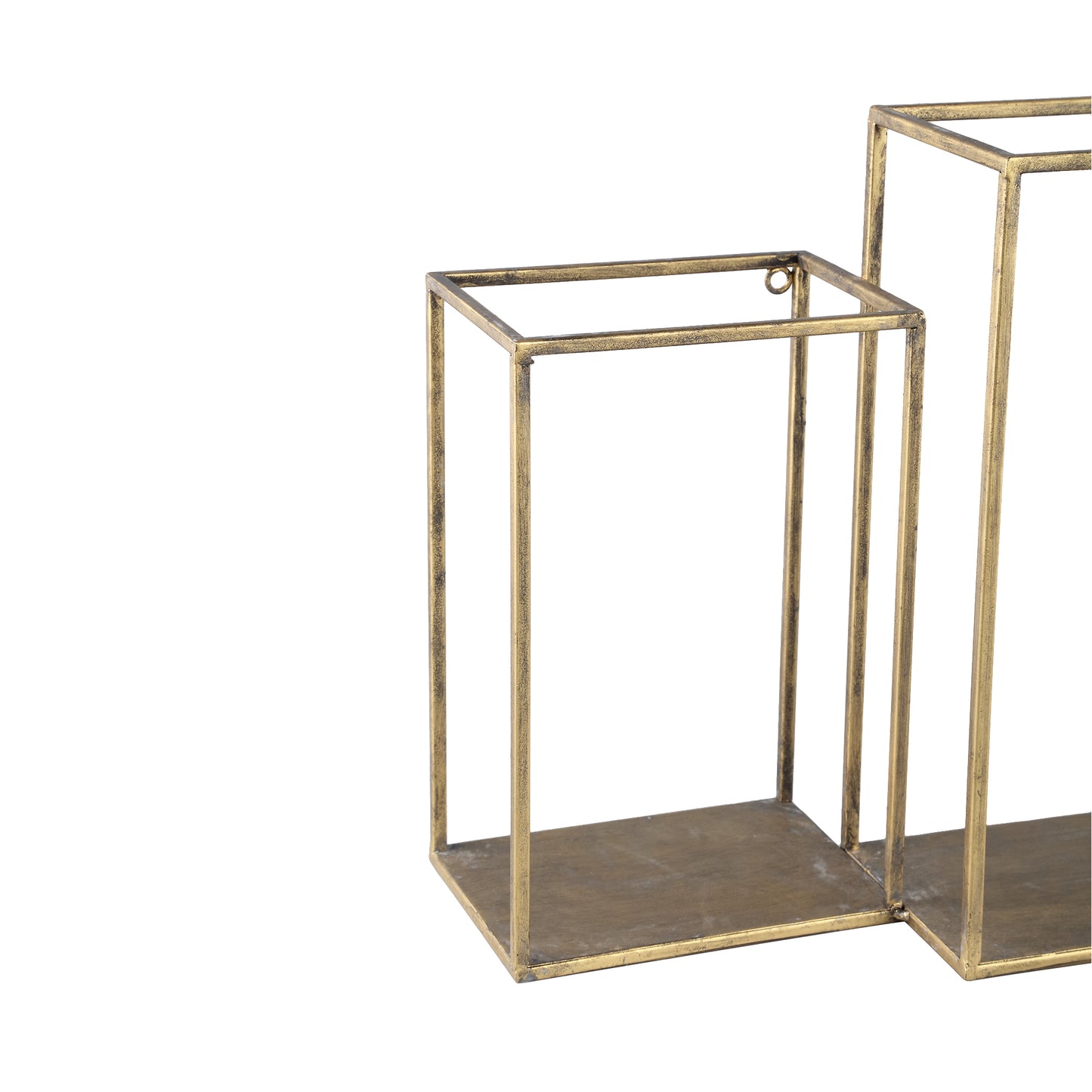 Rumpa Gold Iron Wall Rack Rectangle Open Boxes