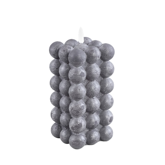 LED Kaars Swish Grijs Bubbelvorm Flakkerend L Set van 6 - 6 Sets 16x8x8 cm
