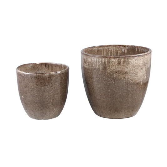 Aleix Brown Ceramic Basic Pot Round SV2