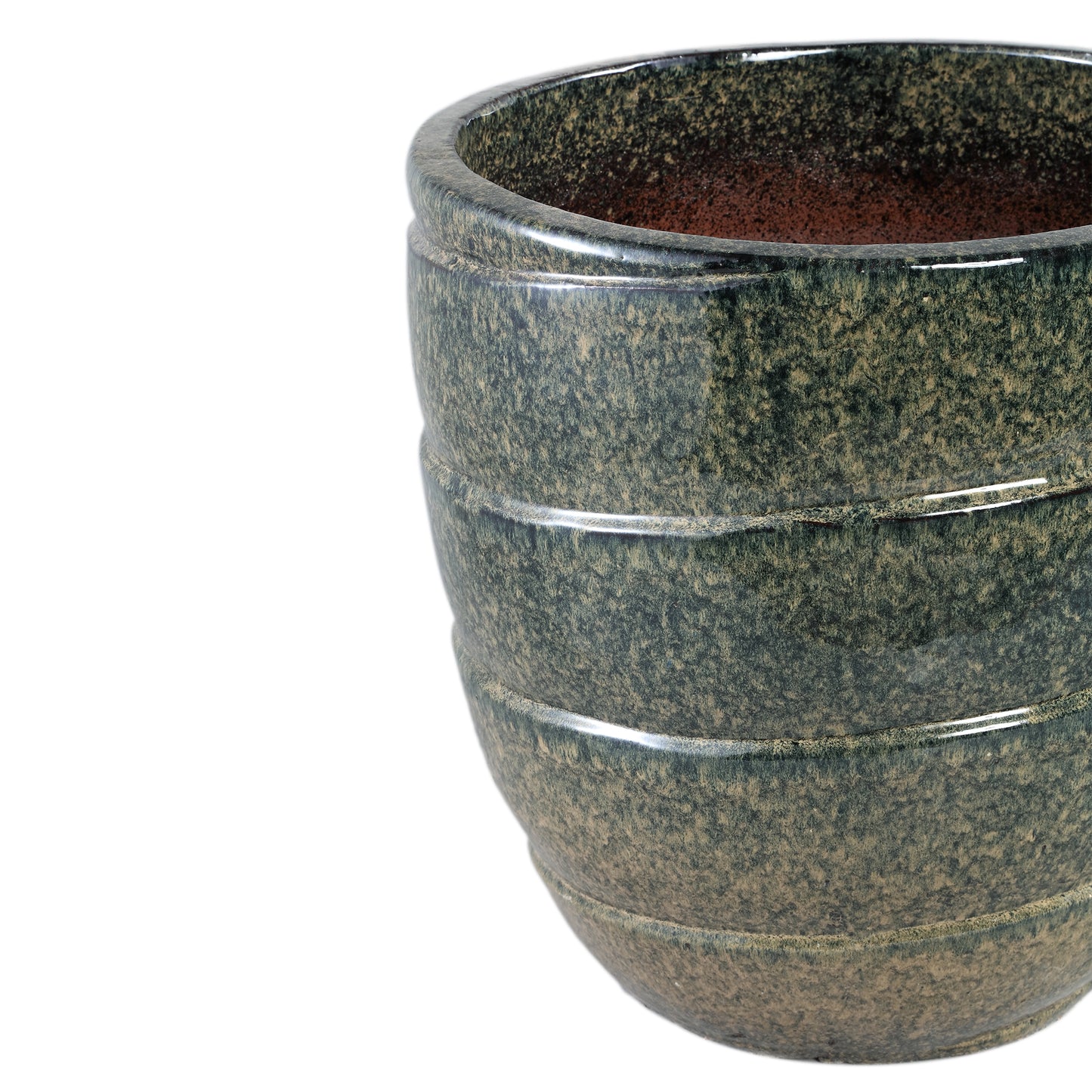 Brennen Green Ceramic Swirl Pot Round SV3
