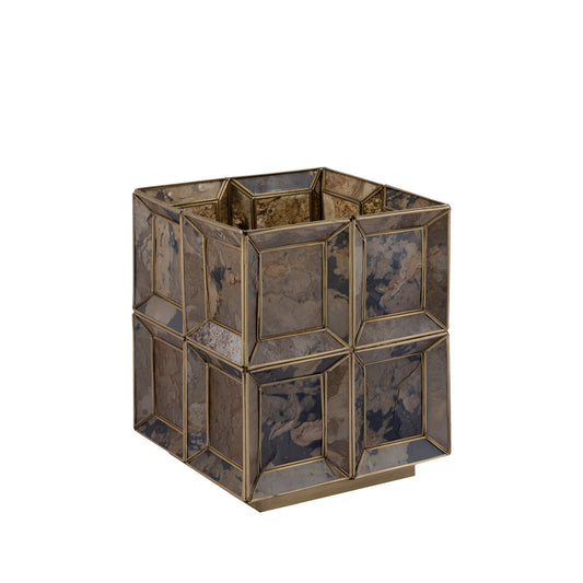 Layra Brass Stone Veneer Table Lamp Antique Low