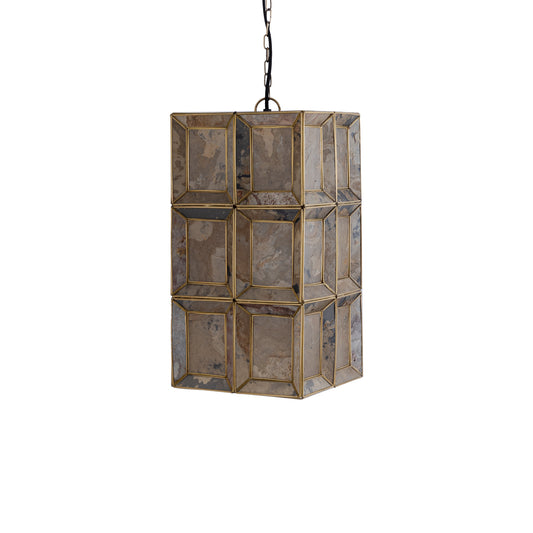 Layra Hanglamp Met Steen Antiek Messing 45x24x24 cm