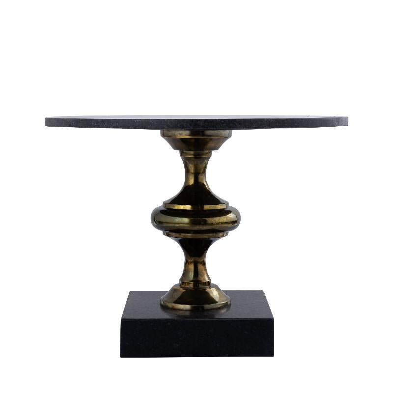 Alano Zwarte Marmeren Koffietafel Met Aluminium Gouden Poten 44x61x61 cm