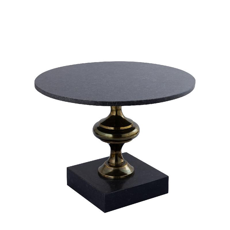 Alano Zwarte Marmeren Koffietafel Met Aluminium Gouden Poten 44x61x61 cm
